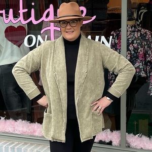 Fine Wale Olive Corduroy Blazer